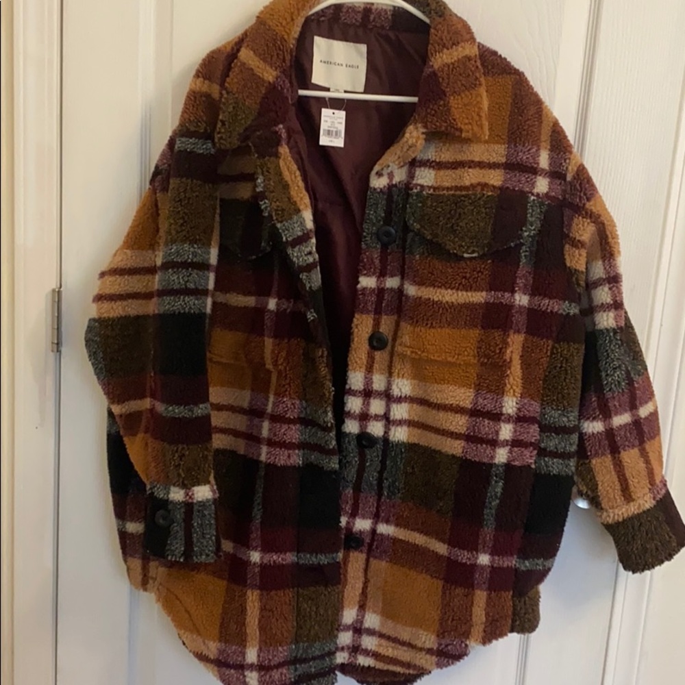 American Eagle Plaid Coat OVERSIZED